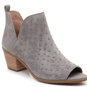 Lucky Brand Grey Suede Barlenna Studded Bootie Size 7.5